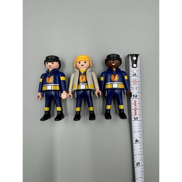 Playmobil Firemen Lot Of 3 Figures Fire Men - Picture 2 of 10